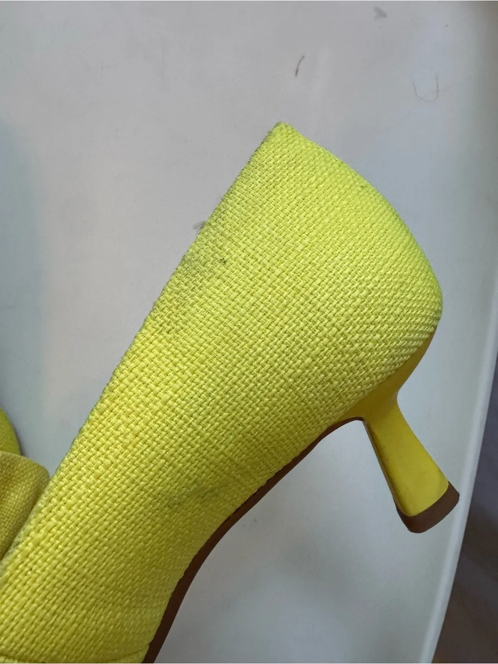 Alex Marie Yellow Bow Pointed Kitten Heels